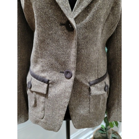 Pendleton Women's Brown Wool Single Breasted Two Buttons Fitted Blazer Size 10 - Picture 3 of 12